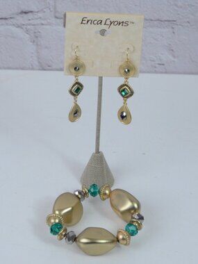 NWT ERICA LYONS Dangle Earrings & Matching Bracelet